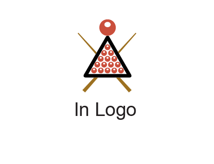 snooker logo with cue stick and cue balls in a starting position