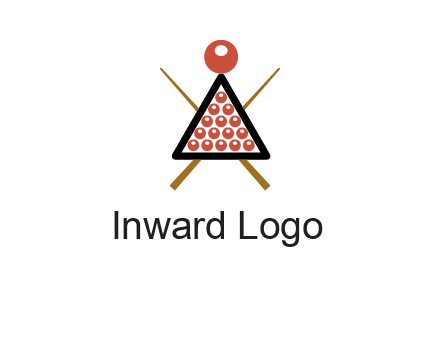 snooker logo with cue stick and cue balls in a starting position