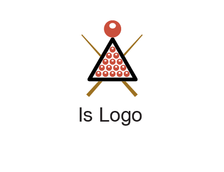 snooker logo with cue stick and cue balls in a starting position