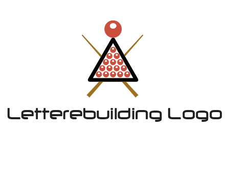 snooker logo with cue stick and cue balls in a starting position