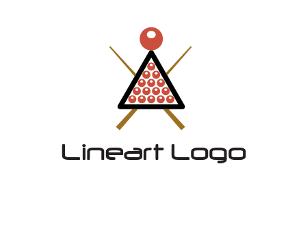 snooker logo with cue stick and cue balls in a starting position
