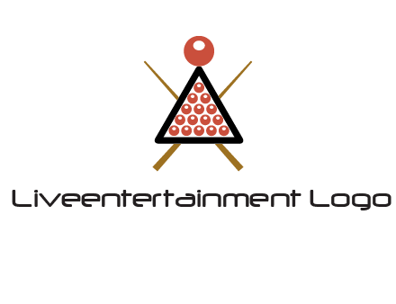 snooker logo with cue stick and cue balls in a starting position