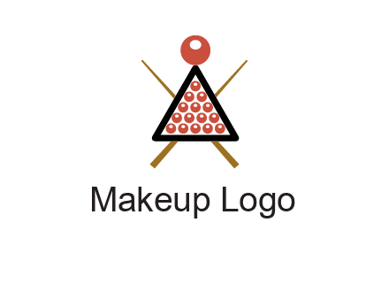 snooker logo with cue stick and cue balls in a starting position