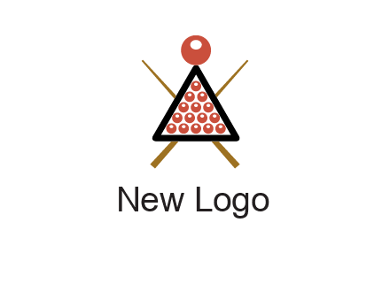 snooker logo with cue stick and cue balls in a starting position