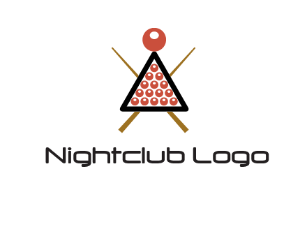 snooker logo with cue stick and cue balls in a starting position