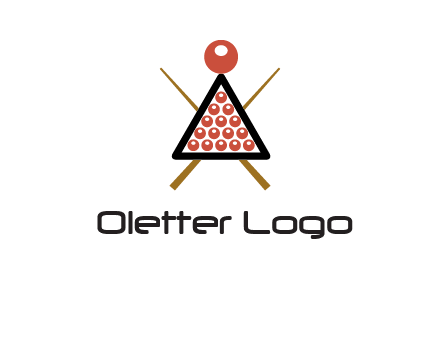 snooker logo with cue stick and cue balls in a starting position