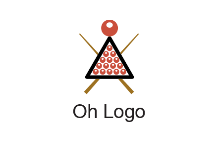 snooker logo with cue stick and cue balls in a starting position