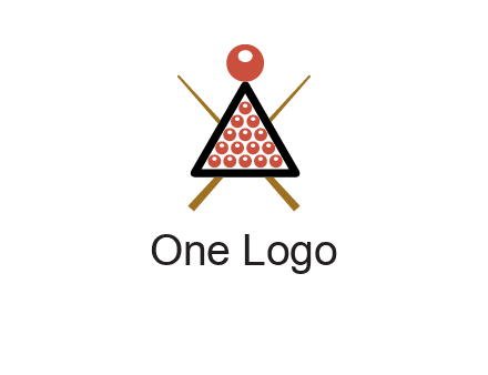 snooker logo with cue stick and cue balls in a starting position