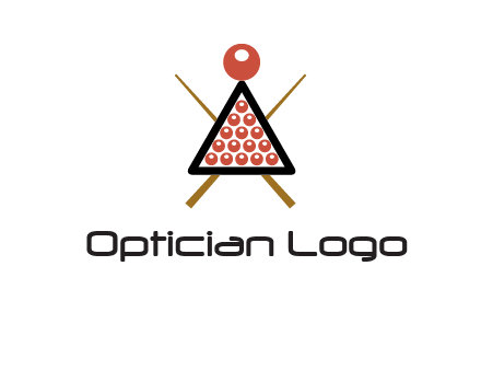 snooker logo with cue stick and cue balls in a starting position