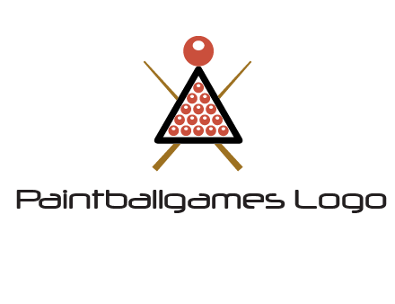 snooker logo with cue stick and cue balls in a starting position