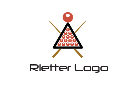 snooker logo with cue stick and cue balls in a starting position