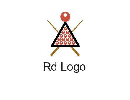 snooker logo with cue stick and cue balls in a starting position