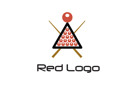 snooker logo with cue stick and cue balls in a starting position