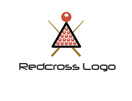 snooker logo with cue stick and cue balls in a starting position