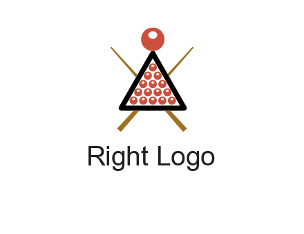 snooker logo with cue stick and cue balls in a starting position