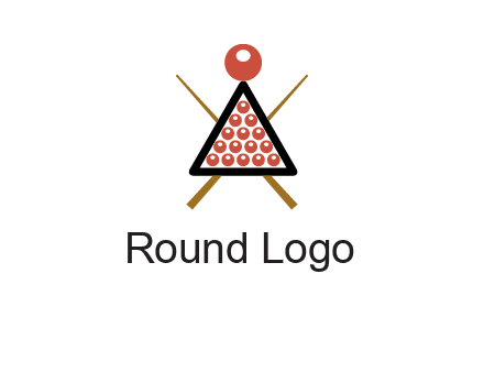 snooker logo with cue stick and cue balls in a starting position