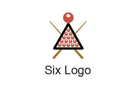 snooker logo with cue stick and cue balls in a starting position