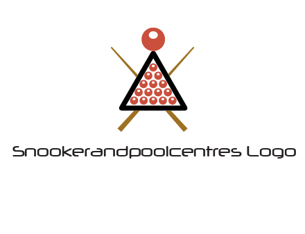 snooker logo with cue stick and cue balls in a starting position