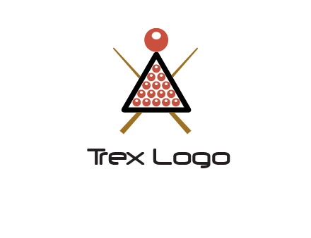 snooker logo with cue stick and cue balls in a starting position