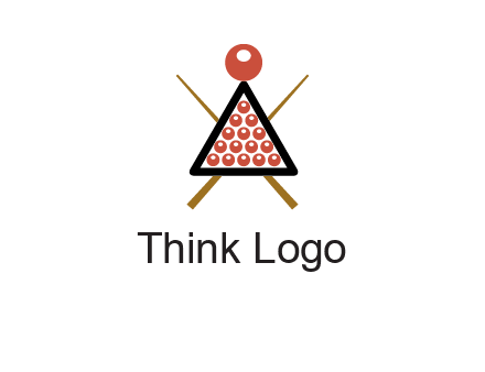 snooker logo with cue stick and cue balls in a starting position