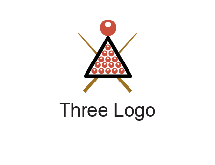 snooker logo with cue stick and cue balls in a starting position