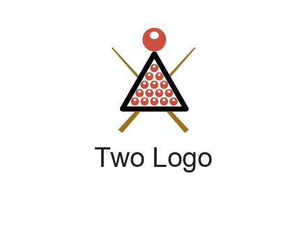 snooker logo with cue stick and cue balls in a starting position