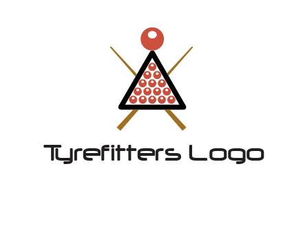 snooker logo with cue stick and cue balls in a starting position