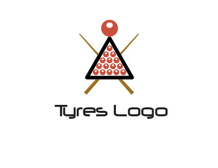 snooker logo with cue stick and cue balls in a starting position