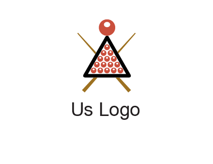 snooker logo with cue stick and cue balls in a starting position