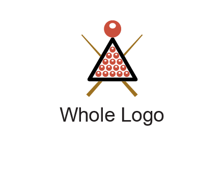 snooker logo with cue stick and cue balls in a starting position