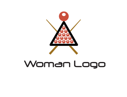 snooker logo with cue stick and cue balls in a starting position