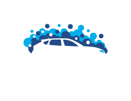car with bubbles cleaning logo