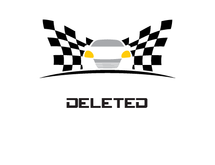 racing flag behind a car logo