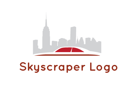 cityscape logo with a rooftop of a car