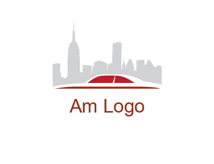 cityscape logo with a rooftop of a car