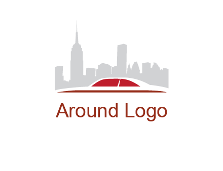 cityscape logo with a rooftop of a car