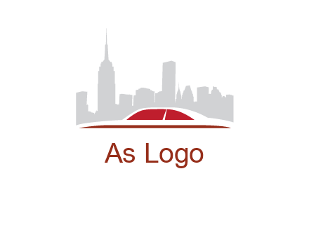 cityscape logo with a rooftop of a car
