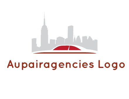 cityscape logo with a rooftop of a car