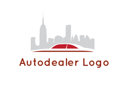 cityscape logo with a rooftop of a car