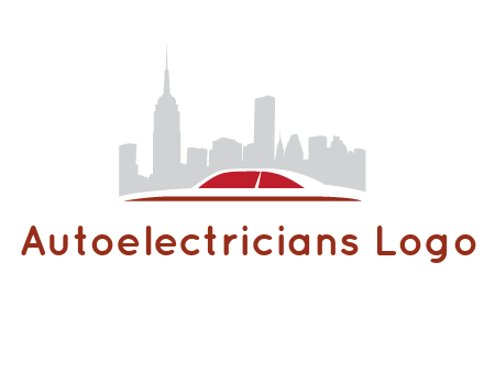 cityscape logo with a rooftop of a car