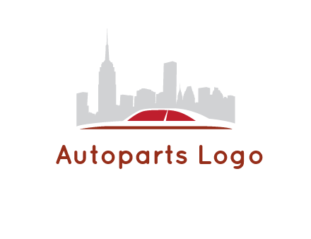 cityscape logo with a rooftop of a car