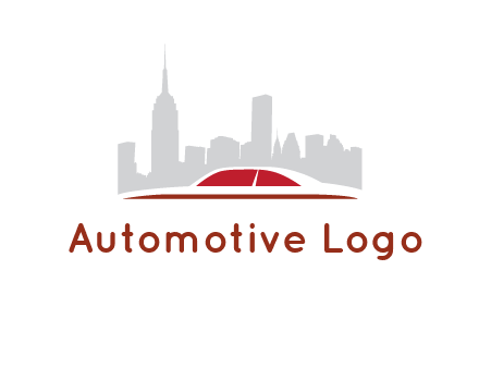 cityscape logo with a rooftop of a car