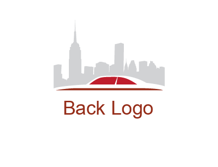 cityscape logo with a rooftop of a car