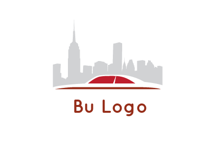 cityscape logo with a rooftop of a car