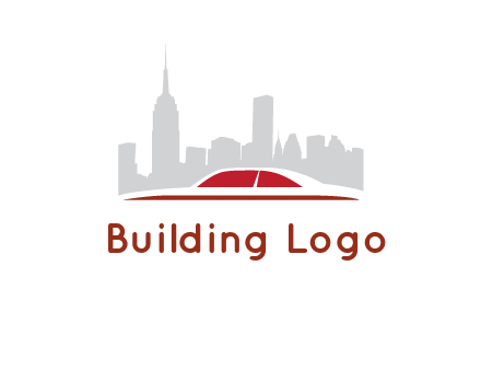 cityscape logo with a rooftop of a car