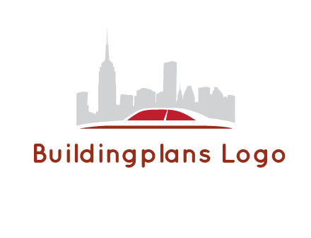 cityscape logo with a rooftop of a car