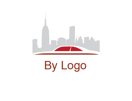 cityscape logo with a rooftop of a car