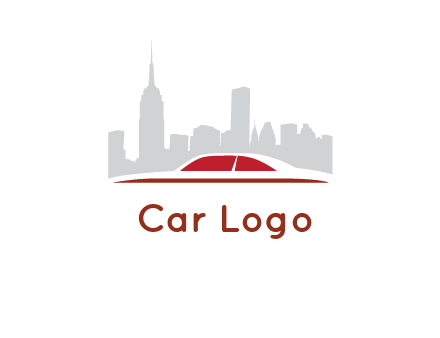 cityscape logo with a rooftop of a car