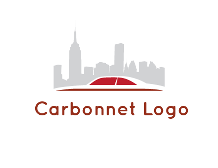 cityscape logo with a rooftop of a car