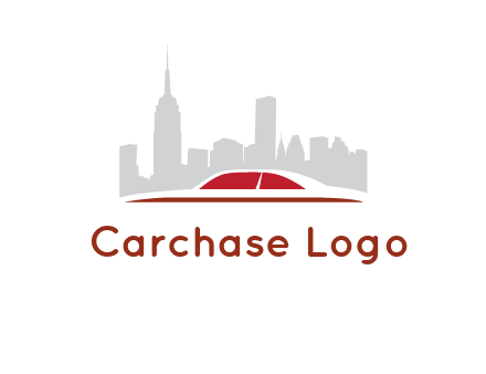 cityscape logo with a rooftop of a car